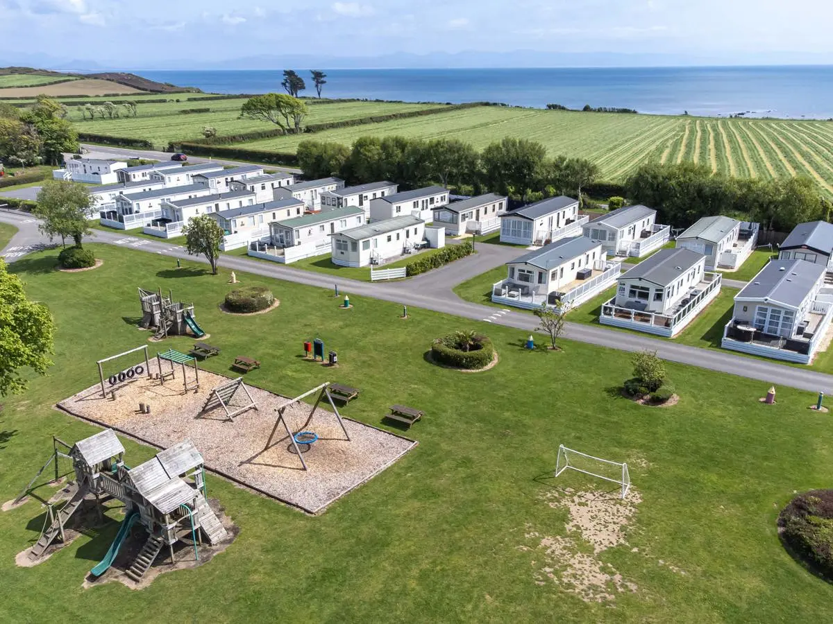 crugan aerial view with sea in background
